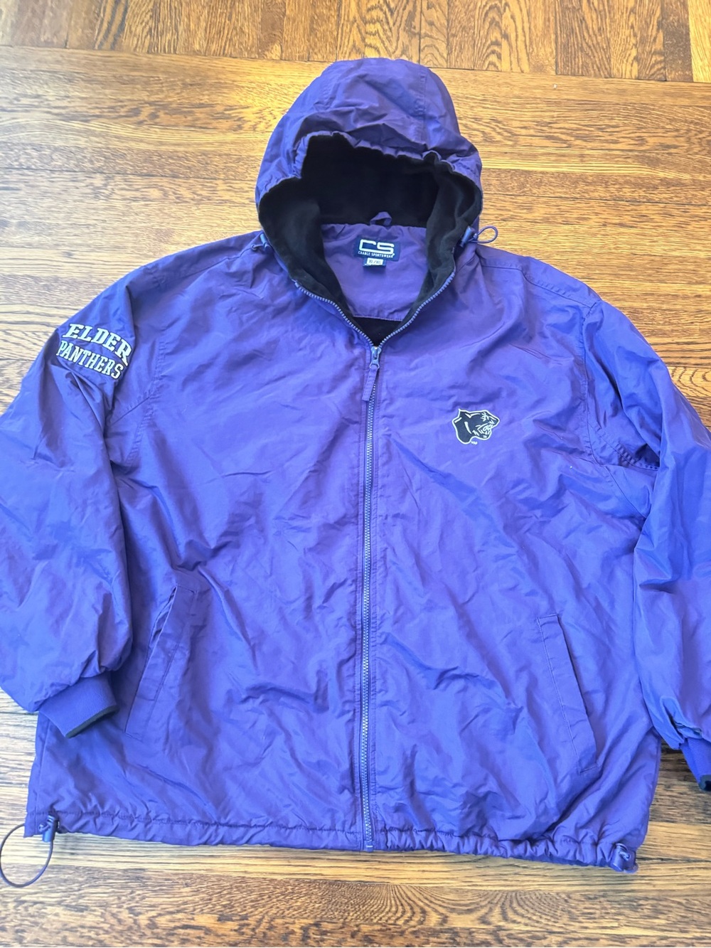 ELDER HIGH SCHOOL PANTHERS Purple Hooded Windbreaker Jacket - Elder Panthers - Picture 6 of 10